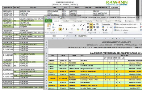 Mini Calendrier 1er semestre 2016